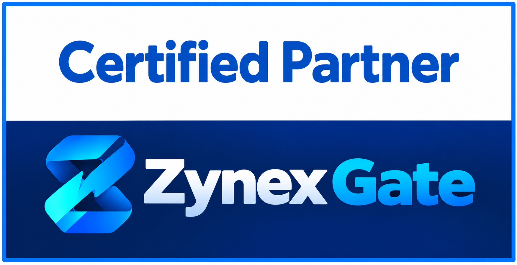 Zynex Gate official partner certificate badge